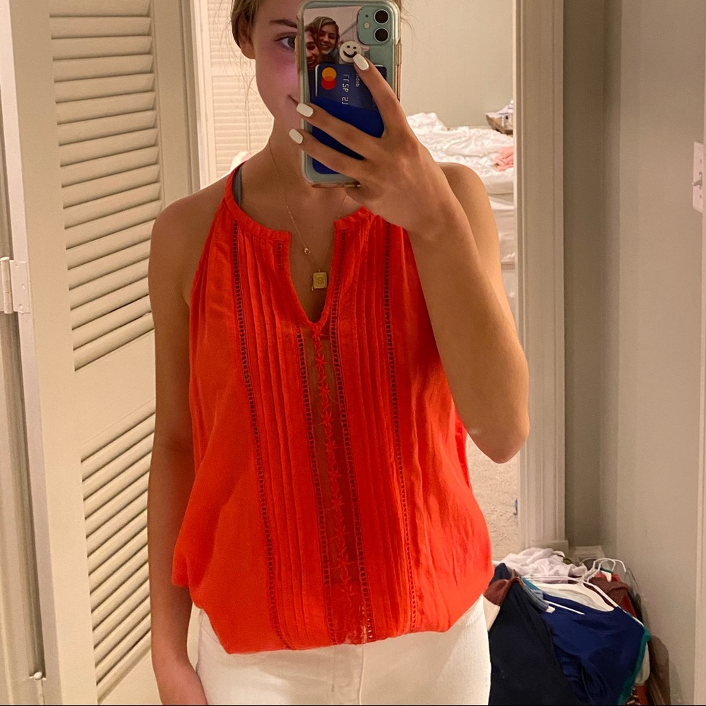 old navy orange halter tank top